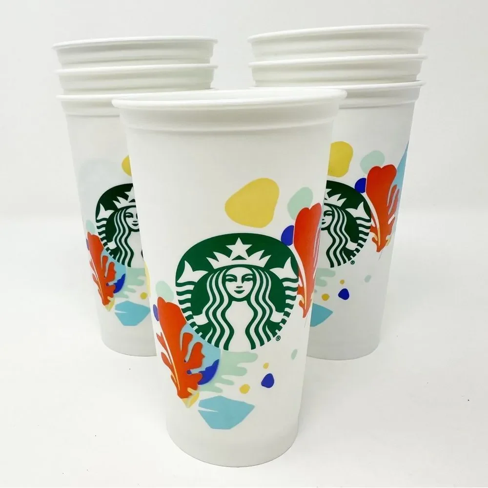7 STARBUCKS‎ REUSABLE CUPS LEAF EDITION